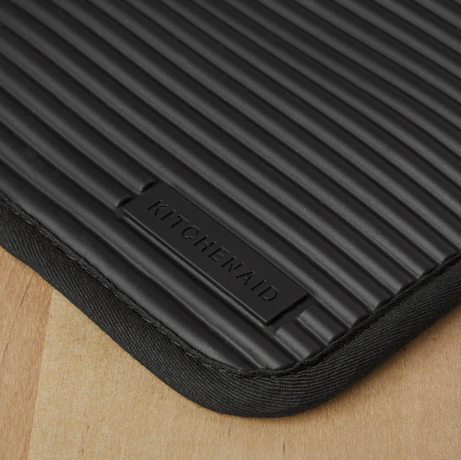 Ribbed Soft Silicone Pot Holder 2-Pack Set, Matte Black, 7"X9"