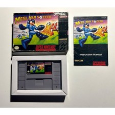 Mega Man Soccer (Super Nintendo SNES) Works Complete CIB🔥