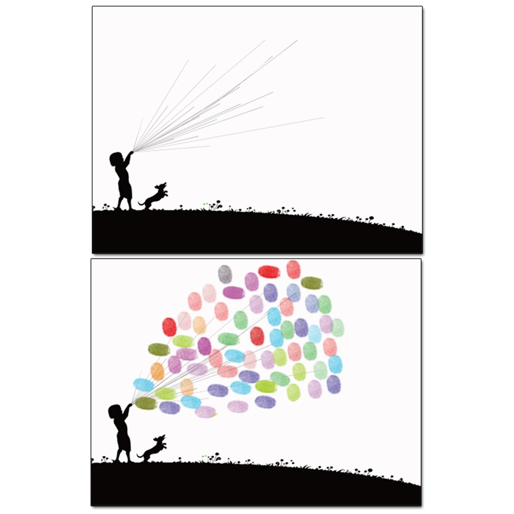 Fingerprint Tree Painting Wedding Decor Guestbook Signature Tree Home Party