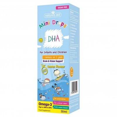 Natures Aid Mini Drops DHA (Omega-3) für Säuglinge & Kinder, 50ml
