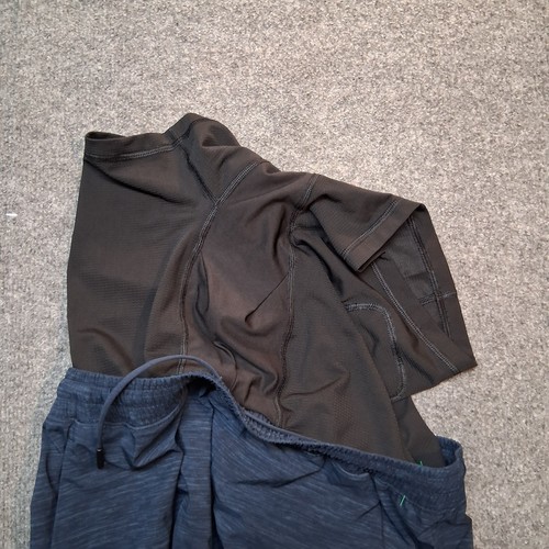 Pantalones Cortos Lululemon Hombre Medianos Poli Elastano Jaspeado Cordones Forrados - Imagen 6 de 8