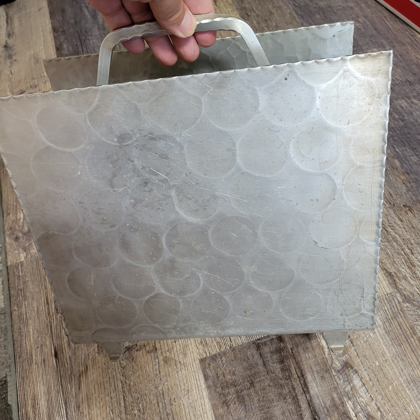 Vtg RARE Arthur Armour Butterfly Dogwood Magazine Rack Stand Holder Aluminum