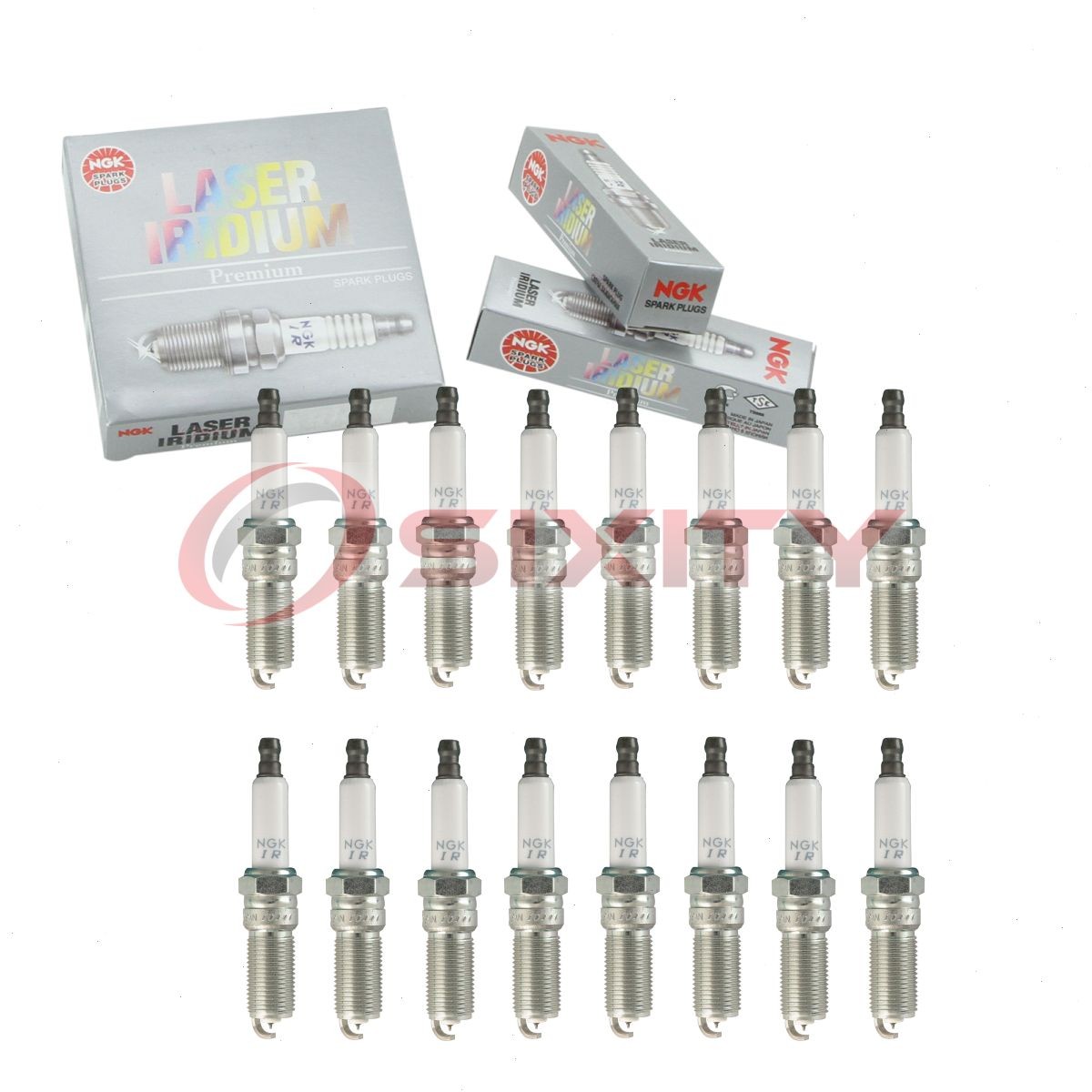 16 pcs NGK Laser Iridium Spark Plugs for 2017 Ford E-350 Super Duty 6.2L V8 nb