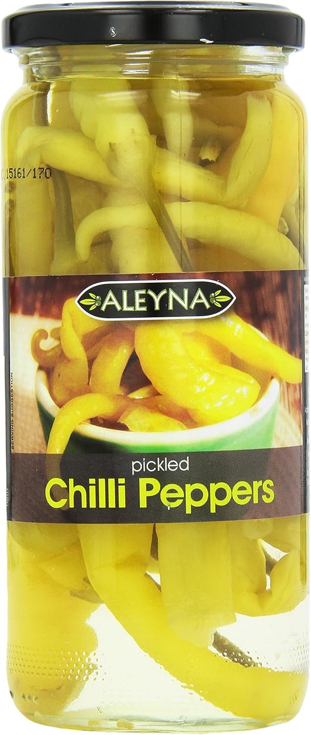 Aleyna Pickled Chilli Pepper in Brine and Vinegar, Pack of 6 x 440g(Pack of 6)