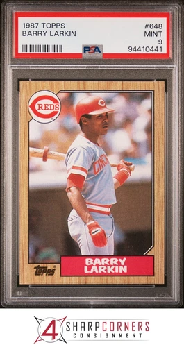 1987 TOPPS #648 BARRY LARKIN RC REDS HOF PSA 9