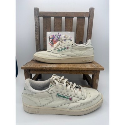 Reebok Club C 85 Vintage Chalk Glen Green Leather Sneakers Mens 6.5 Womens 8
