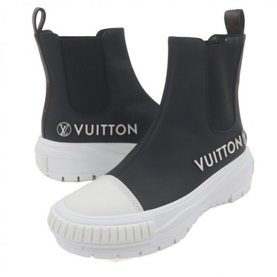 Pristine LOUIS VUITTON High cut sneakers Side gore boots black mens 37.5