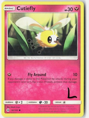 Cutiefly 92/149 Common SM Base Set Pokemon Lightly Played