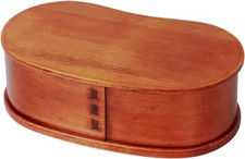 Questa scatola bento presenta una finitura laccata a forma di fagiolo e un unico livello, rendendo