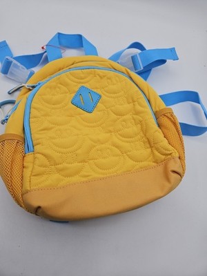 Cat & Jack Backpack Girls Mini Yellow Quilted Smiley Face Emoji School Bag New