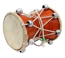 Handcrafted Wooden Lord Shiva Damru Damroo for Puja | Multicolor Shiva Drum 9cm