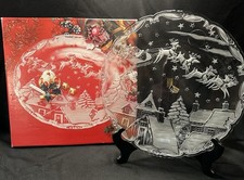 Home Beautiful "Santa’s Flight” Large 15.5” Round Hostess Platter Christmas