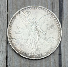 1992 Mexico 1/4 Onza .999 Silver Libertad 1/4ozt Plata Pura, Low Mintage Date