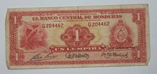 1 Lempira 1951 Honduras Fine Serial #Q204462