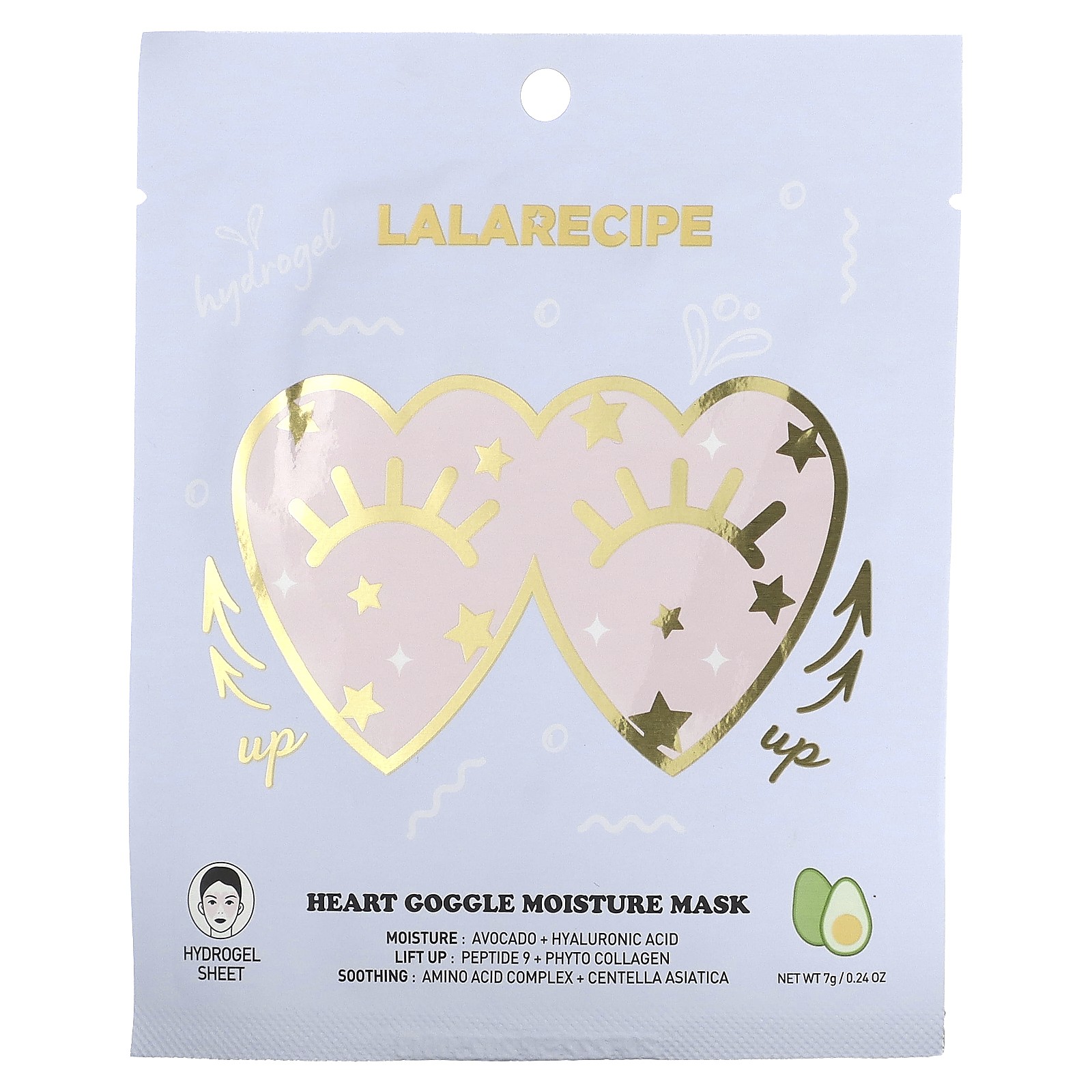 Увлажняющая косметическая маска Heart Goggle Moisture Beauty Mask, 1 лист, 0,24 унции (7 г)