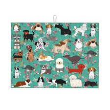 Dog Dish Drying Mat Microfiber Kitchen Absorbent Reversible Pad 18x24 Inch