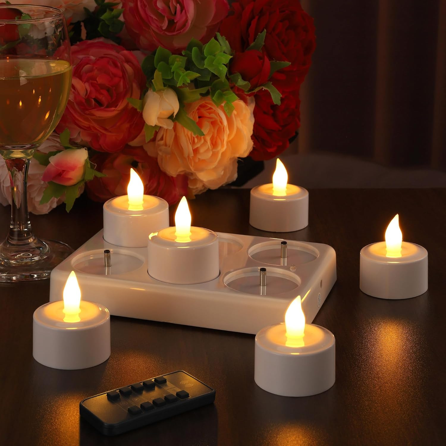 Set 6 Candele LED Smart Ricaricabili: Illuminazione d'Atmosfera USB