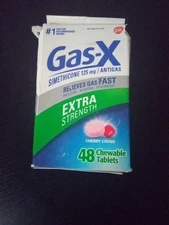 Gas-X Chewable Tablets-Cherry-48 ct. Exp: 8/27 Damaged Box 