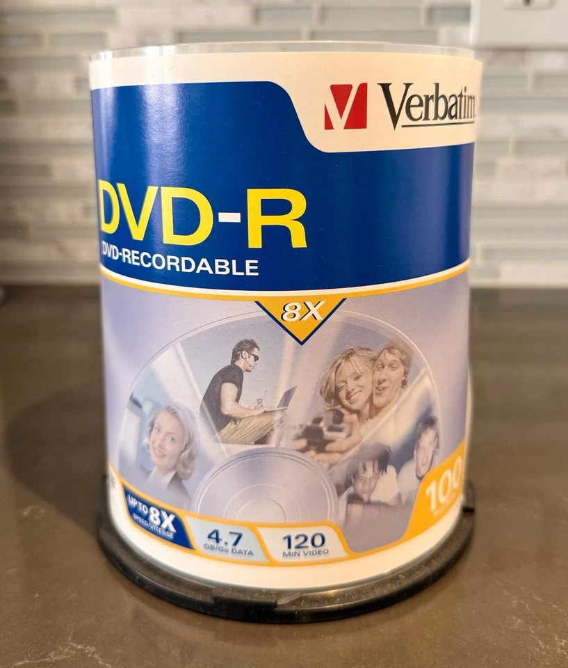 Verbatim 8x DVD-R Blanks, 4.7GB Data, 200 Discs In Lot (2 Spools Of 100 Each) - Image 2 of 4