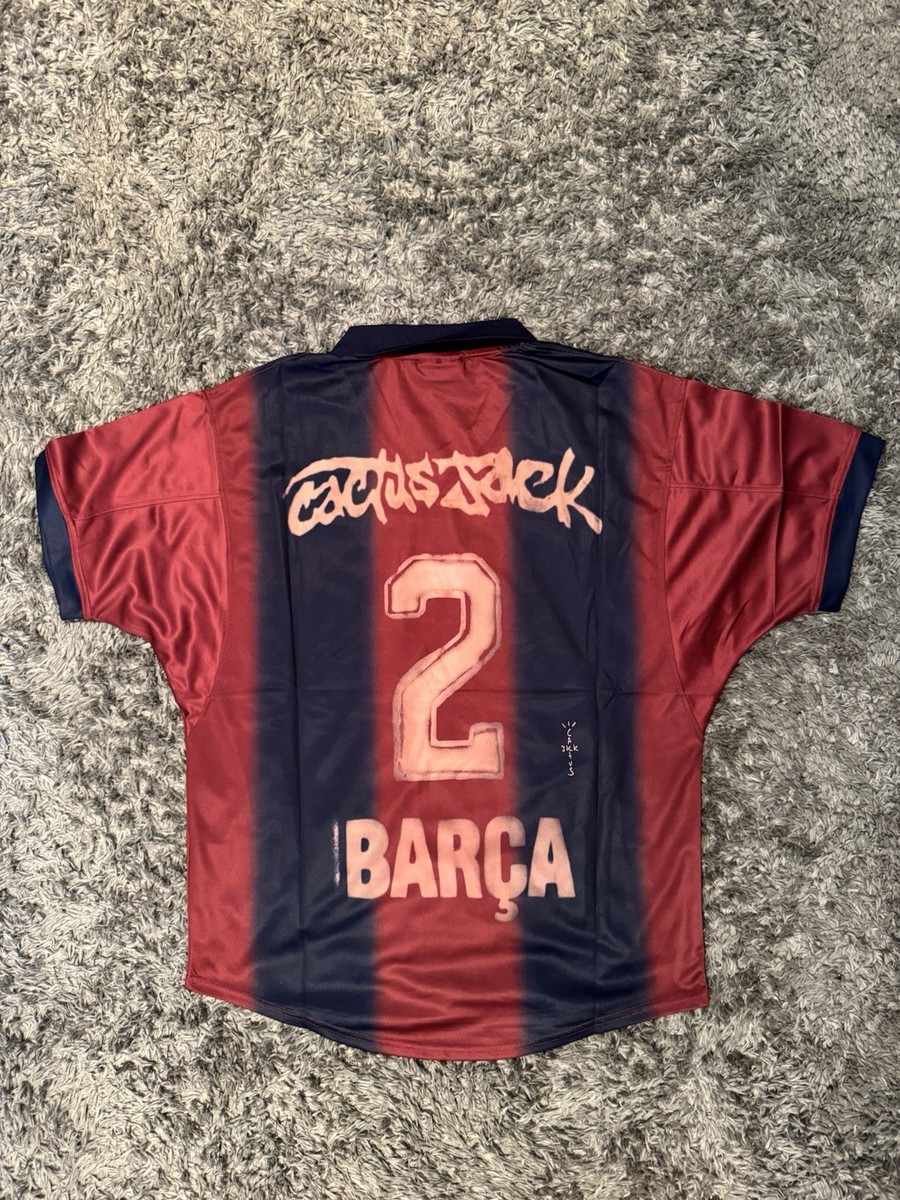 Travis Scott Cactus Jack Spain ユニフォーム 2001 Barcelona Travis Scott Home Jersey Retro Cactus Jack