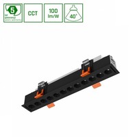 Led Grid S Einbaustrahler 12W 230V Eckig 40° Schwarz IP20 1200Lm Cct 2700K-4000K