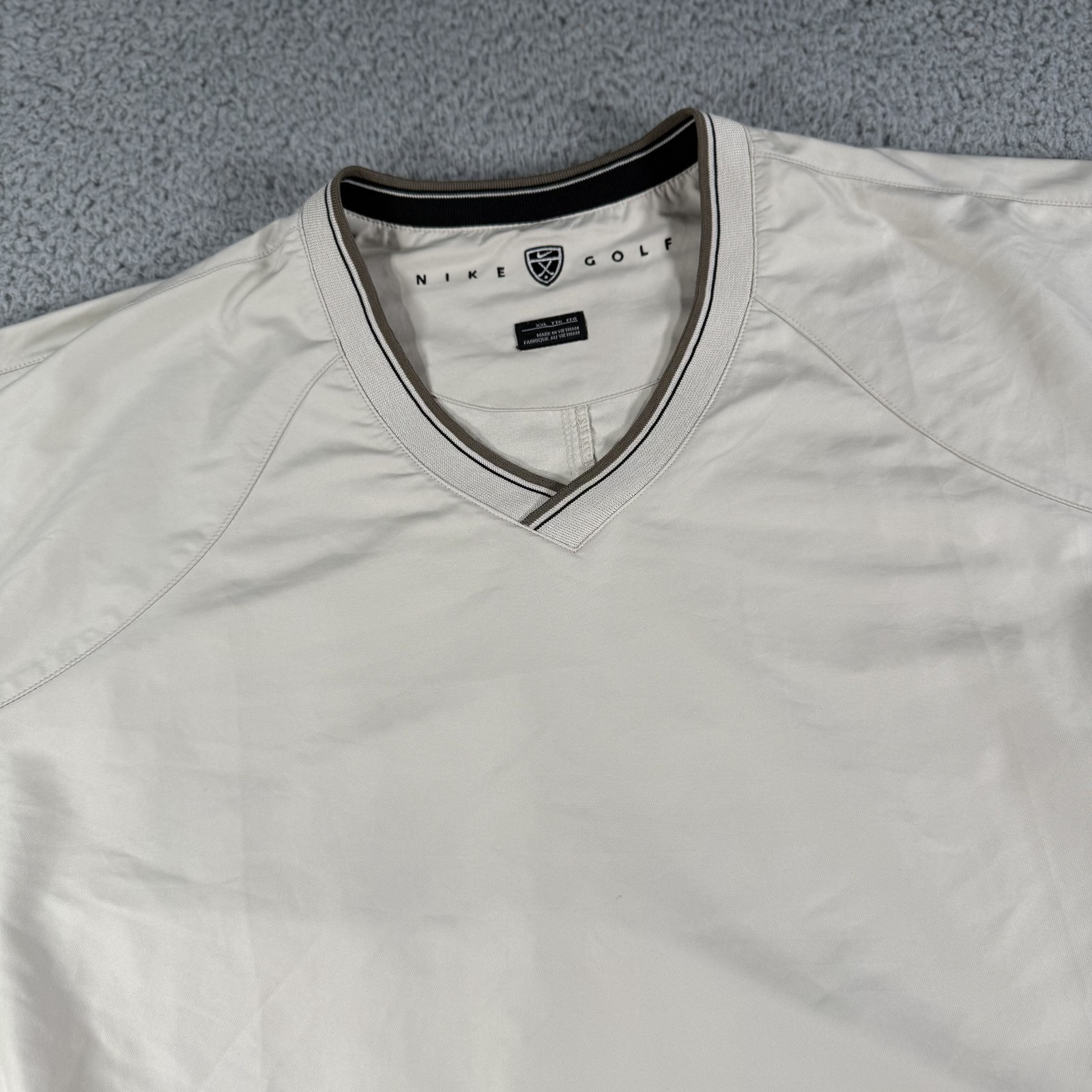 SACAI X NIKE Nike Golf Windshirt Pullover 2XL Beige Scollo a V Manica Lunga Giacca Swoosh Uomo XXL