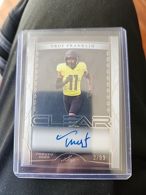 #ad 2022 Leaf Trinity Clear Auto Troy Franklin #CA TF1 Silver 99 $4.99