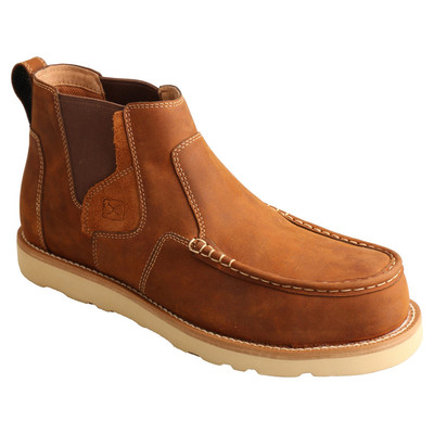 Twisted X Men's 4'' Chelsea Wedge Sole-Oiled Saddle Work Boot MCAN001