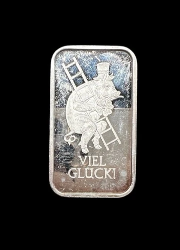 RARE! VintageViel Gluck (Good Luck) Argor Chiasso 1oz 999 Silver Bar (IKA-117)