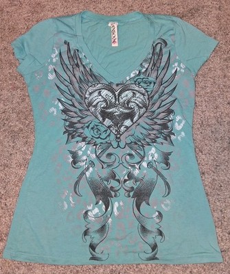 Ransom Y2K Womens Sz Medium Teal Shirt