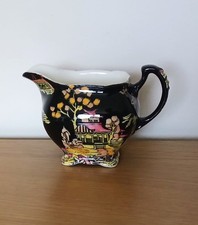 VINTAGE ROYAL WINTON GRIMWADES PEKIN BLACK CREAMER/MILK JUG