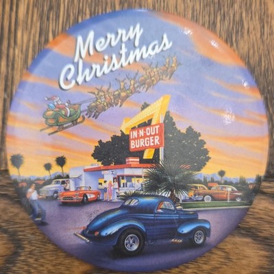 In N Out Burger Merry Christmas  Pin Back Button