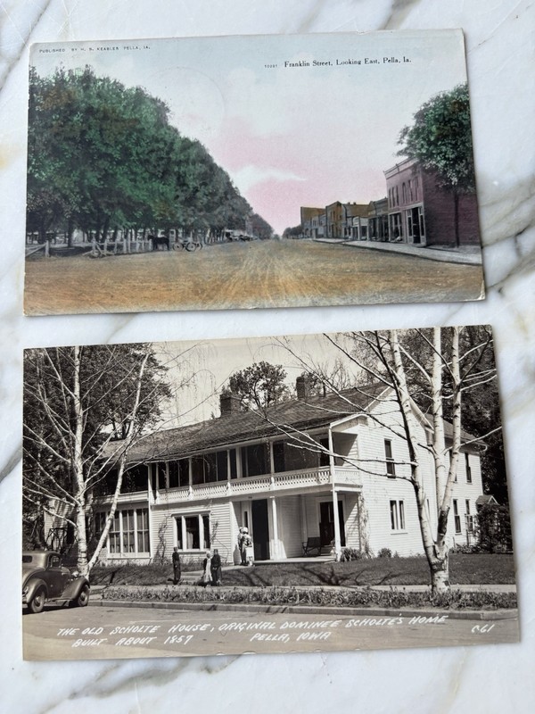 Antique Postcard Lot of 2 Old Vintage Picture Post Cards Pella, Iowa