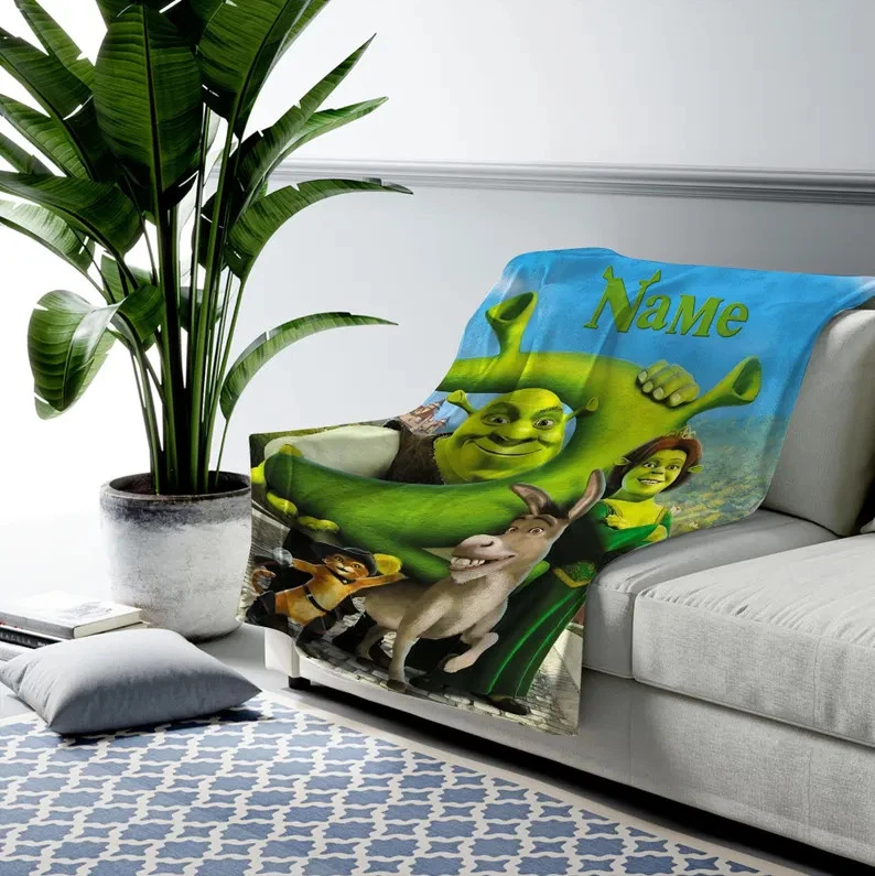 Disney Shrek 2 Cute Donkey Cat Knight Customize Fleece Blanket