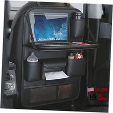 Pack Leather Car Backseat Organizer with Foldable Table Tray, Car 2 black