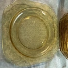 Federal Depression Glass Madrid Amber Dessert Plates 5 7/8" Set Of 7