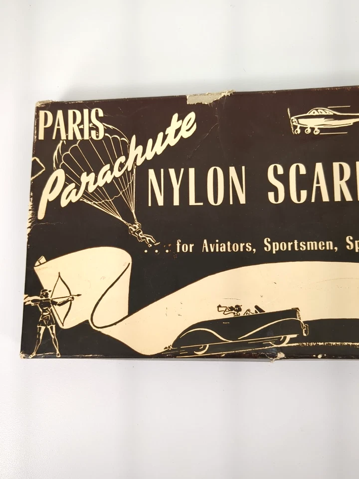 Vintage Roy Paris Parachute Nylon Scarf Aviators Sportsmen Motorcycle MCM - Image 3 of 4