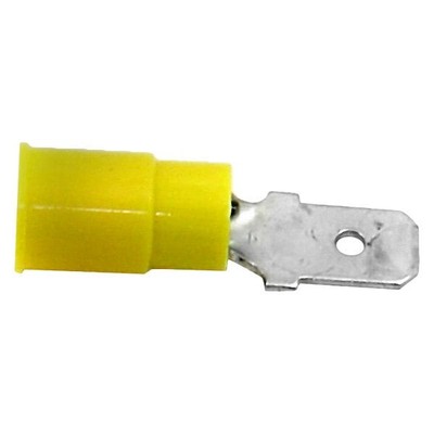 0.250'' 12/10 Gauge Vinyl Insulated Yellow Male Quick Disconnect Connector