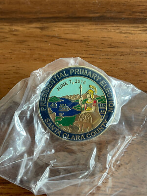 NEW 2016 Presidential Primary Election Santa Clara County Lapel Pin