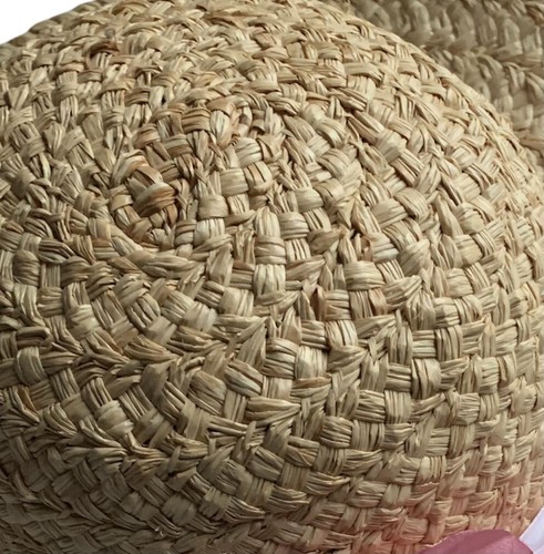Cinta de sombrero de paja Liz Clayborne y flor intrincada tejido interior banda elástica - Imagen 4 de 4