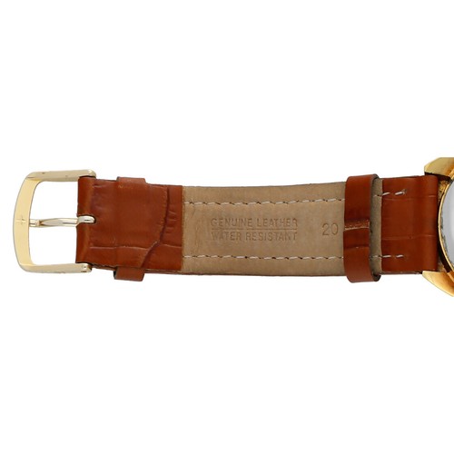 Vintage Cordura Incabloc Alarm Gold Tone Leather Manual Wind Wrist Watch - Picture 6 of 8