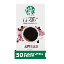 via Instant Coffee, Dark Roast Coffee, Italian Roast, 100 Arabica, 1 Box 50 Pa