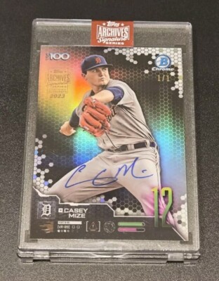 Casey Mize AUTO #1/1 SSP 2023 Topps Archives 2019 Bowman Chrome 