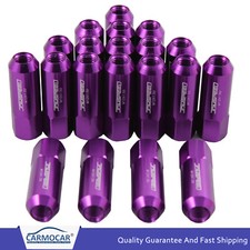 Purple Open End Extended Aluminum Tuner Racing Wheel Lug Nuts M12x1.5mm 20 Pcs