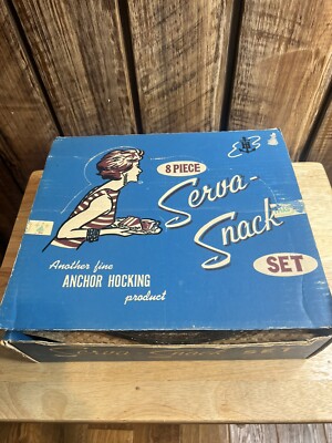 Vintage Anchor Hocking Serva Snack 8 Piece Set 600/76 Grapes