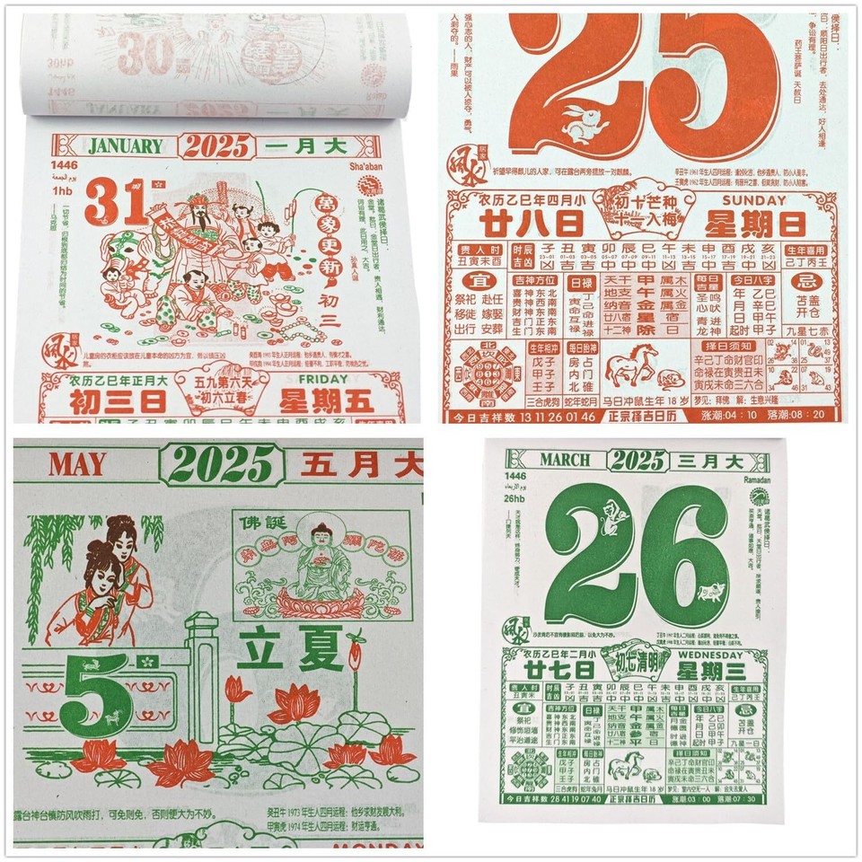 2025 Chinese Daily Calendar Annual Wall Calendar 16K The Year of Snake