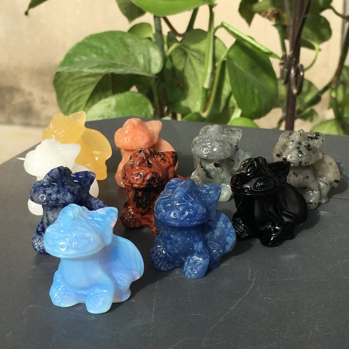 1pc Natural obsidian Quartz hand Carved skull crystal Reiki healing - Picture 11 of 11