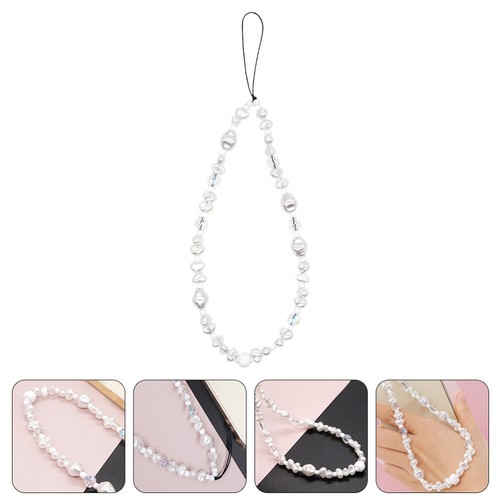 Imitation Pearl Mobile Phone Charm Crystal Universal Cell Lanyard - 第 4/12 張圖片
