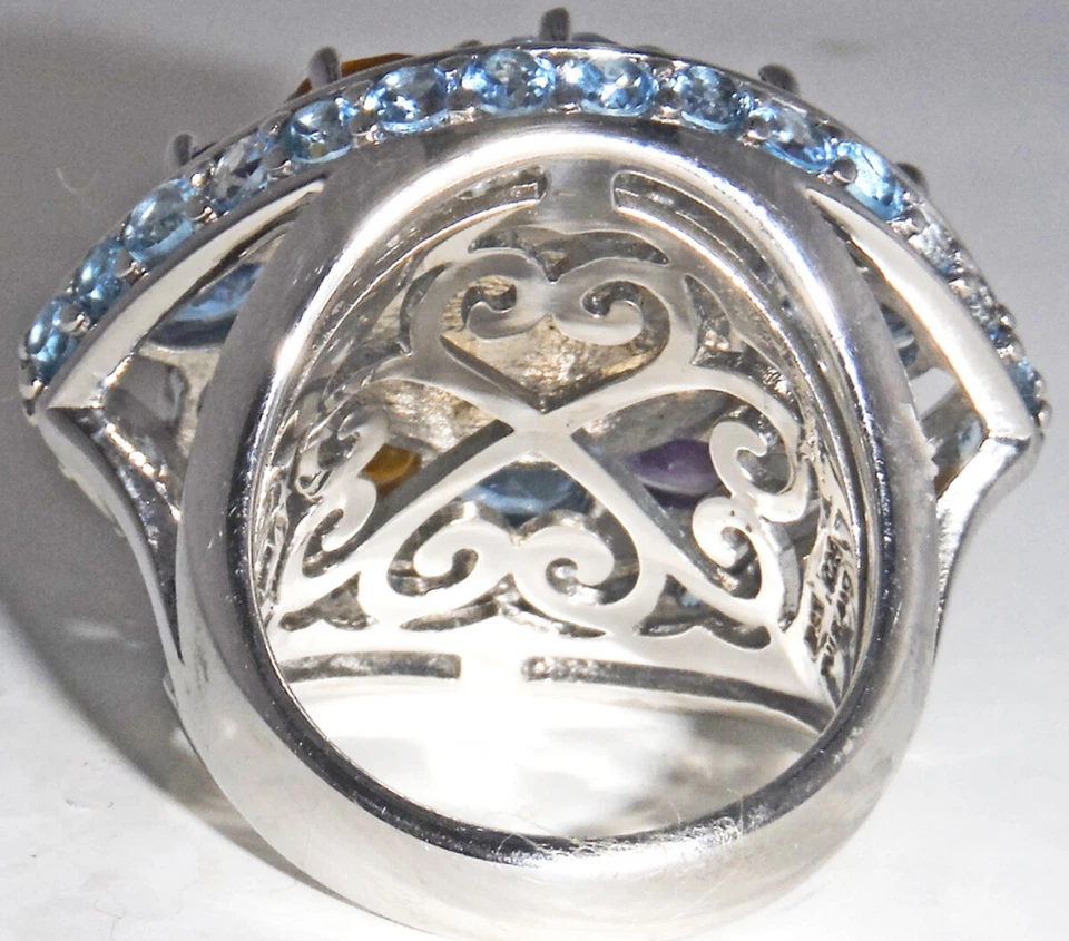 Anillo Sima K DRUSY Zafiro Púrpura DRUZY Plata Esterlina Zafiros 6 Foto 3 de 4