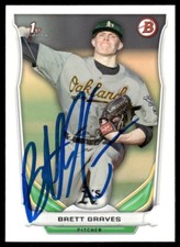 2014 Bowman BRETT GRAVES Signed Card autograph A'S ATHLETICS RC MARLINS auto
